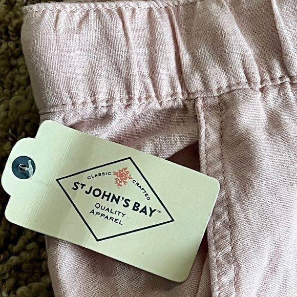 St John’s Bay Silver Pink Linen Jogger NWT - Picture 4 of 5